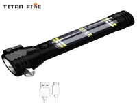 새로운 LED 손전등 5000 루멘 태양 광 발전 USB 충전식 전술 용기 토치 자동차 비상 도구 Compass2896704
