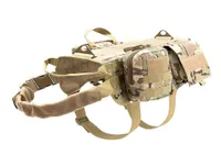 사냥 재킷 Hanwild 업그레이드 된 K9 개 훈련 Molle Vest Harness Service Pulling Handle Pet Vests 3 Bags 4 크기 7626715