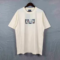 Luxury Shirts Fashion Brand Designer t Embroidery Kith Men Women Oversize T-shirt Dark Blue KHYP N4AU