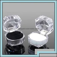 Jewelry Boxes Jewelry Boxes Packaging Display 20Pcs/Lot Package Ring Earring Box Acrylic Transparent Wedding Drop Delivery 2021 Mfvxe Otsbw