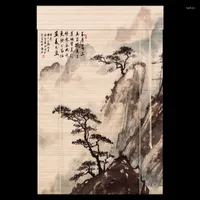 Rideau de style chinois en bambou de haut en bas rétro zen 3D peinture pulvérisée paysage