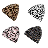 Berets Vintage Wool Hat Leopard-print Knitted Daily Wear All-match For Men Women Dropship