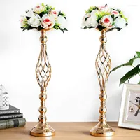 Candle Holders Wedding Flowers Metal Road Lead Candlestick Centerpieces Flower Ball Stand Vase Home Party Decor
