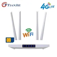 Roteadores tianjie lm321 3g 4g lte cat4 wifi spot spot desbloqueado modem de cartão sim rj45 wan lan antenas externas gsm alta velocidade 300Mbps 221103