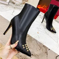 Boots Valentinoity Fashion Casual Women Luxury Design Winter Warm Heel Snow Leather Thick soled Sock Boots 02-07