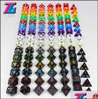 Gambing Leisure Sports Games Outdoors 7 DD Die Acrylic Polyhedral Dice Set 15 Colors Rpg Dnd Board Game Drop Delivery 2021 Gh4956402925