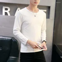 Men&#039;s Suits 9015 T-shirt En Najaar Tops Tees Wit Zwart Nieuwe Mode O-hals Solid Lange Mouwen Shirt Mannen Dagelijkse