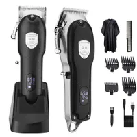 Recortador de cabello Resuxi Metal Clipper inalámbrico con Base Proli Recargable Cero Barber Cutter Men Shaver 221104