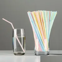 Einweg -Geschirr Einweg -Geschirr 600pcs Trinken Sts farbiger Ellbogen Materialsaft Getr￤nk Milch Tee Support Gro￟handel Drop d Dhpsz