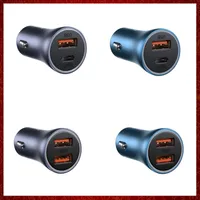 CC326 40W Car Gread USB CAR Chargers Type C Dual Port Cars Charge Quare Charge QC 3 PD 3 Phone Adapter для iPhone12 11 Xiaomi