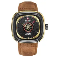 Kademan Brand Trendy Fashon Cool 45 mm Gran Dial Mens Watches Reloj de cuarzo Calendario Tiempo de viaje preciso Gentlemens Wallwatches 9030286Z