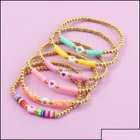 Fios de mi￧angas de mi￧angas de mi￧angas de estilo bo￪mio cor de cor macia para mulheres garotas mtiple strand de pulseiras artesanais dr otzka