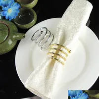 Napkin Rings Spring Double Bead Napkin Ring Western Food Gold Sier Color El Home Table Trinkets Rra2116 Drop Delivery Garden Kitchen Dh9R1