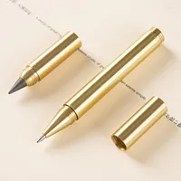 Copper Eternal Crayer Tip Set Creative Unlimited Writing Metal Ink Pen Office School fournit la papeterie Double End