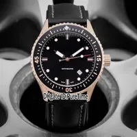 New Fifty Fathoms 50 Fathoms Bathyscaphe 5000-36S30-B52A Rose Gold Black Dial Automatic Mens Watch Nylon Leather Watches Puretime 225p