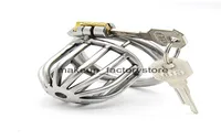 Massage New Stainless Steel Penis Sleeve Male Chastity Cage Sex Toys For Man Cockring Sex Product Cock Cage Lock And Key SM Adult 6337193