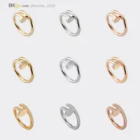 Anel de anel da unha Ring Carti Band Rings Mulheres/homens Jóias de luxo titânio aço de aço-ouro nunca desaparece não alérgico a ouro/prata/ouro rosa 21619225