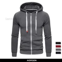 Men's Hoodies Sweatshirts AIOPESON Quality Cotton Hoodie Men Solid Casual Thick Fleece Spring Men's Sweatshirts Fashion Slim Fit Hooded Men Hoodies L221105