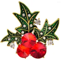 Brooches CINDY XIANG Rhinestone Red Color Fruit Brooch Cherry Pin Christmas Design Fashion Accessories Winter Jewelry Drop