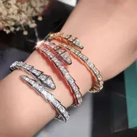 Hete Bulgaarse ontwerper armband bangle sieraden ringen roestvrijstalen strass letters slangenarmbanden goud zilveren rozenkleuren heren armbanden vrouwen houden van geschenken