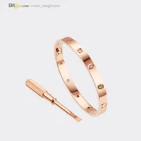 Carti Bangle Screw Bracelets Designer For Women LOVE Bracelet Rose Gold Colored Diamonds Luxury Jewelry Titanium Steel Gold-Plated Never Fade Not Allergic 21582123