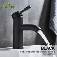 Grifo de baño HowniFety baño negro lavabo de agua fría toque de acero inoxidable cuenca de pintura s de un solo agujero 221105