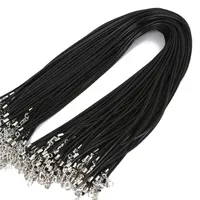 Pendant Necklaces 100pcs/Lot Bulk 1-2MM Black Wax Leather Snake Cord String Rope Wire Extender Chain For Jewelry Making Wholesale 221105