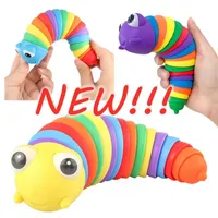2023 Fidget Toy Slug Party de Noël Articulé Articulé Flexible 3D Slug Joints Curled Soulagement Stress Anti-Anxiété Toys for Children Aldult Stress