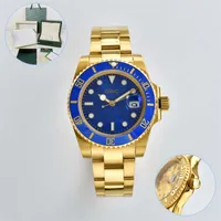 Trendy men&#039;s watch sapphire stainless steel gold strap blue dial mechanical waterproof Wristwatches With Watch Box jason007 Luxury