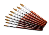 Nail Art Nail Art Brush Brush Pandée en bois Gel Build Manucure Drawing Tools Kolinsky Acrylic Set Brushes1572310