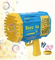 2022 New 69 Holes Electric Rocket Bubble Gun Automatic Blow Bubbles Gatling Soap Water Bubble Machine for Kids Outdoor Party Toy Y7968913