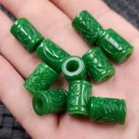 Kolye Kolyeleri 5 PC Doğal Bir Yeşil Yeşim Para Boncuklar Diy Bilezik Bileklik Charm Jadeite Mücevher Moda Aksesuarları Muska Kadınlar İçin Hediyeler Erkekler 221104