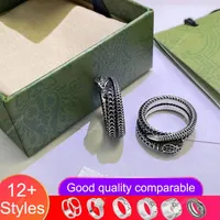 Dise￱ador 925 Silver Snake Love Ring Cobre blanco para hombres Amantes de la moda para hombres Anillos de calidad de alta calidad Anillos de parejas con caja Mujeres Heart Bague G2684