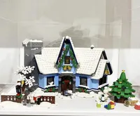 창의적 아이디어 산타는 진저 브레드 하우스 모델 벽돌 호환 10293 겨울 마을 빌딩 블록 장난감 어린이 선물 T1412247