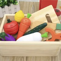 Cozinhas Jogue Série de Cozinha de Simulação de Alimentos Montessori Corte Frutas e legumes Toys de madeira Classic Finque Cozimento Interesse Cultivo 221105