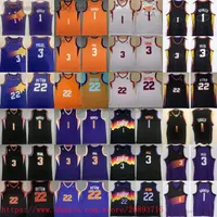 2022-23 Nieuwe seizoen basketbal jersey S-6XL man vrouwen kinderen 6 patch devin 1 booker Chris 3 Paul DeAndre 22 Ayton Jersey Black Orange White Purple Youth Boys