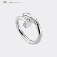 Pierścienie designerskie pierścień paznokci baza carti pierścień diamentowy srebrne kobiety/mężczyzn luksusowa biżuteria stal stalowy złoto nigdy nie zanikają, nie alergiczne 21619225