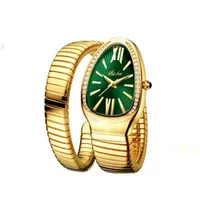 Missfox Women's Watch Shape Snake Orologio da polso di lusso per Women Steel Gold Quartz LADI Watch clock233l