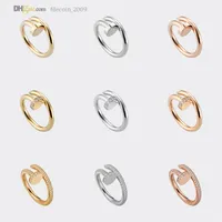 Anel de anel da unha Ring Carti Band Rings Mulheres/homens Jóias de luxo titânio aço de aço-ouro nunca desaparece não alérgico a ouro/prata/rosa 21844863