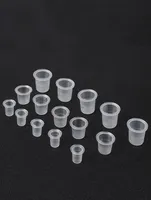 NOUVEAU 1000PCS SML Plastic Plastic Disposable Micoblading Tattoo Cups Pigment Pigment Pigment Clear Container Cap Tattoo Acpes1833191