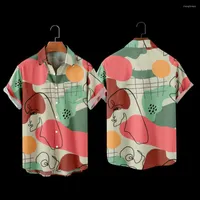 Men's Casual Shirts Abstract Texture Collage Elements Printed Shirt Fashion Art Illustration Style Men's And Women's