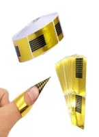 False Nails 500pcs Forma in forma di unghie francese punte acriliche Gel UV estensione Curl Curl Builder Sticker ART ART Guida Stampo Manicure Fai da te Tool9550921