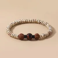 Strand Oaiite Xingyue Bodhi Seed Bead Bracelet Handmade 행운의 티베트 불교 꼰 6 개의 ture 단어 매력 보석 여자 남성 남성