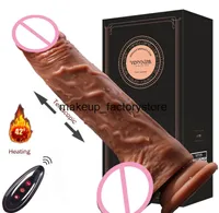 Massage Nouvel Télescopic chauffant Dildo Vibrator Sex Toys for Women Relist Penis Dildo Sex Tools for Females Masturbation GODE VEN5633905