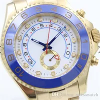 44MM Stainless Steel Gold Bracelet Automatic Mechanical Mens Watches Watch Bidirectional Rotating Bezel Blue Hands 116688 Index Ho300v