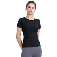 Tenue de yoga LU-1298 Summer Sports Femmes à manches courtes Running T-shirt T-shirt Shirt Slim Slim Sexy Vêtements