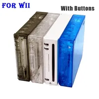Acessório Pacotes pretos brancos azuis transparentes de cor completa cáfea de caixa de casas Substituição de capa para acessórios Wii Console de jogo com pacote de varejo 221105