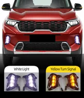 2pcs Autobeleuchtung für Kia Sonet 2020 2021 Auto Daytime Running Light Light Lampe LED DRL mit gelber Blinker8928614
