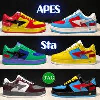 New Nigo Apes Sta Low Rood -обувь Комиксы Blue Red Bating College Dropout Patent Leather Bordeaux Grey Black White Passel Pin
