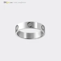 Anéis de designer Love Ring Carti Band Ring Silver Mulheres/homens Jóias de luxo titânio aço de aço, nunca desbotado não alérgico 4/5/6mm 21582123